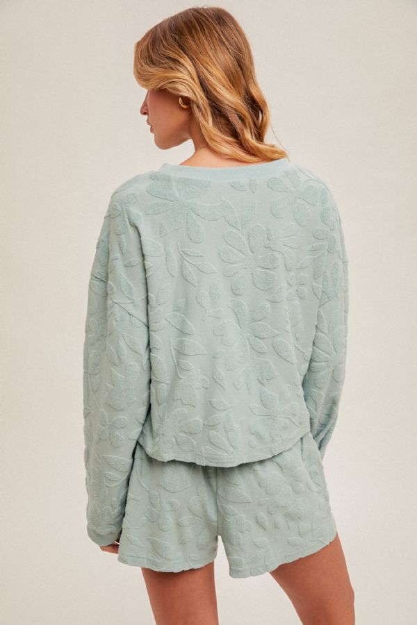 Hem & Thread Terry Floral Pullover