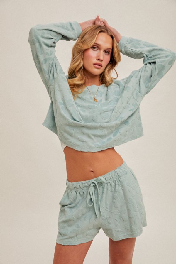 Hem & Thread Terry Floral Pullover