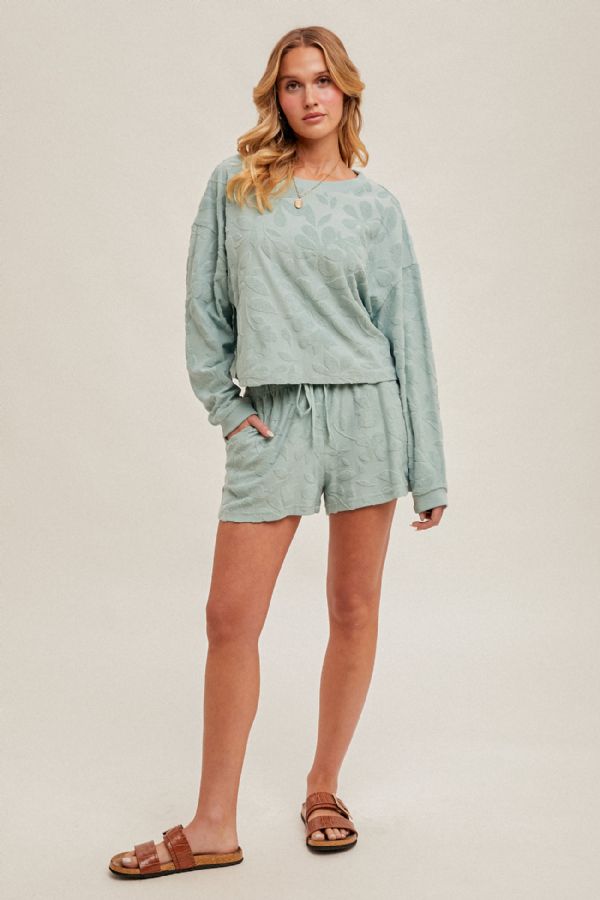Hem & Thread Terry Floral Pullover