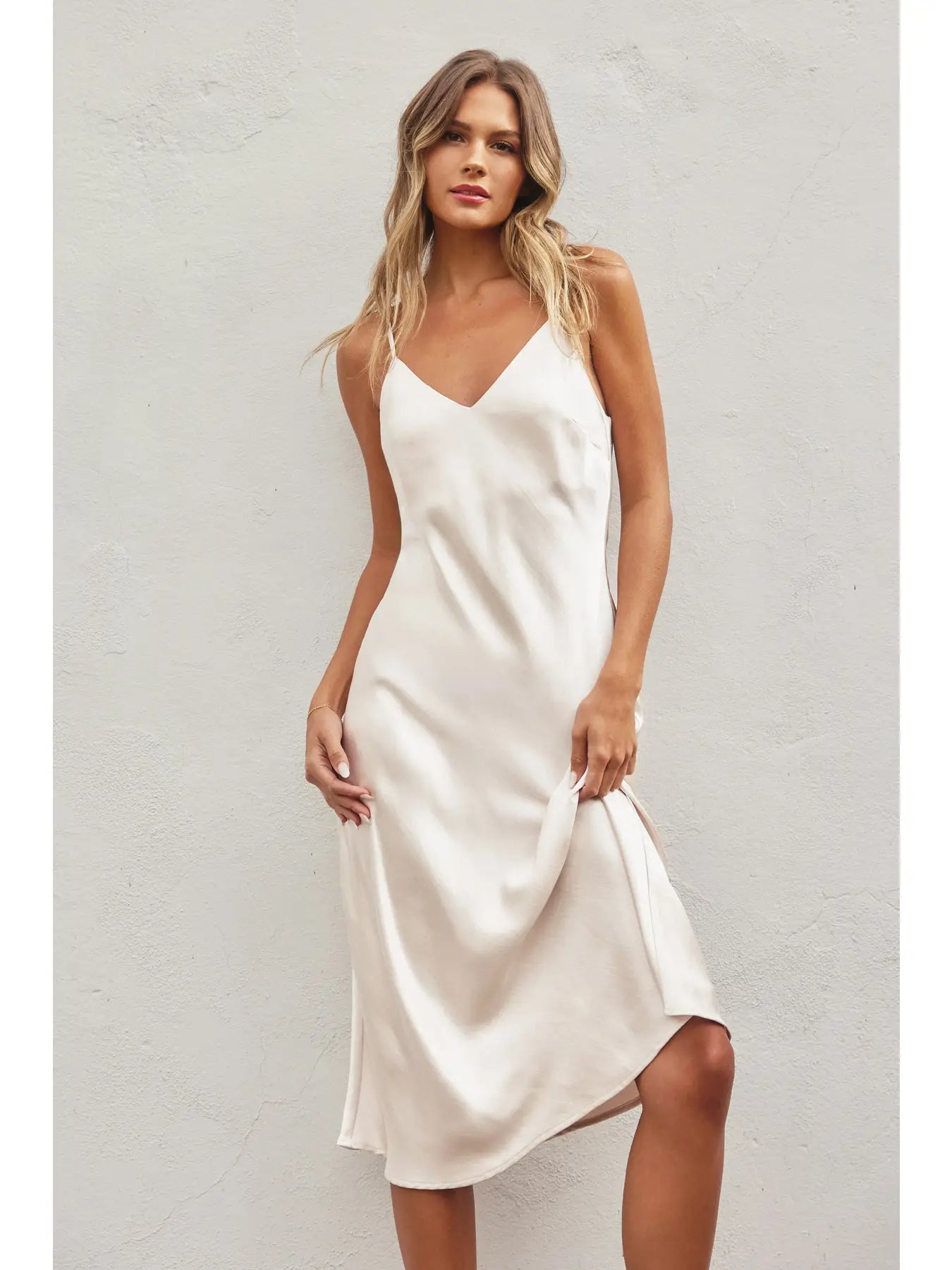 Dress Forum Satin Bias Cut Slip Dress