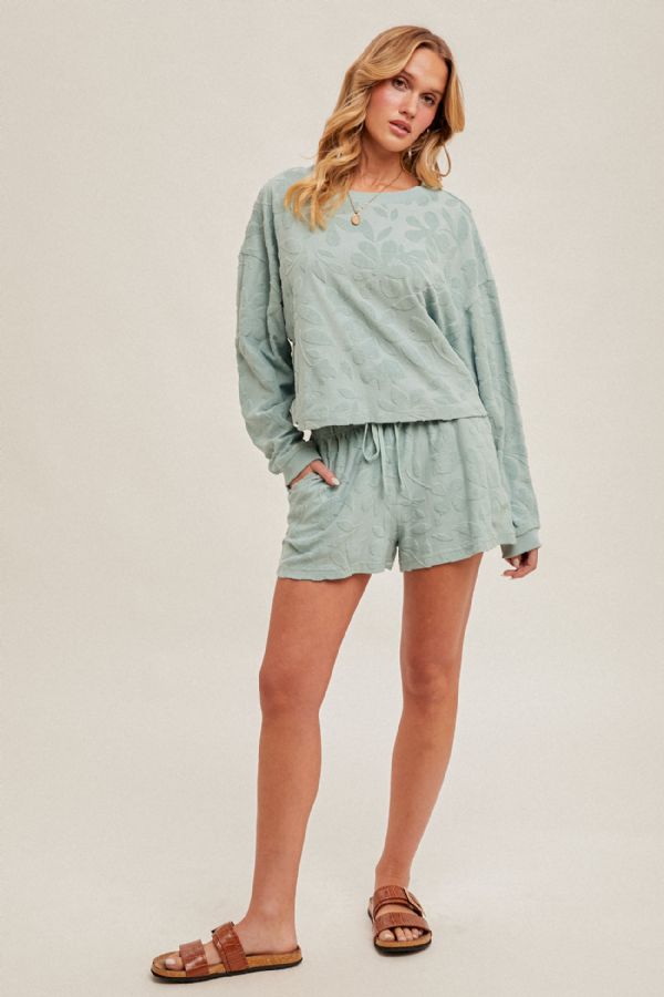 Hem & Thread Terry Floral Shorts