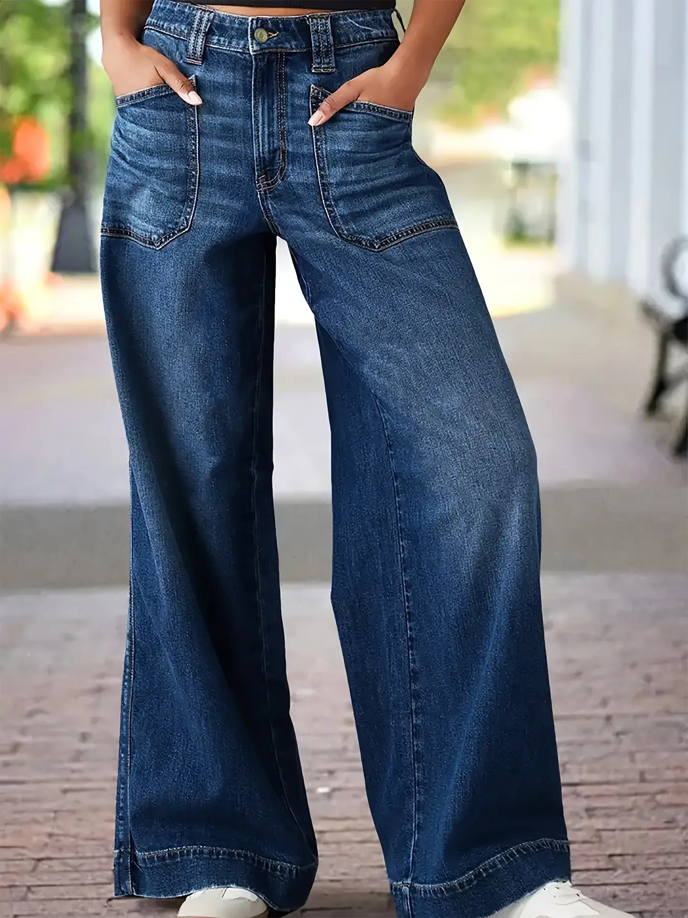 Lily Clothing Stretchy Casual Wide-Leg Jeans