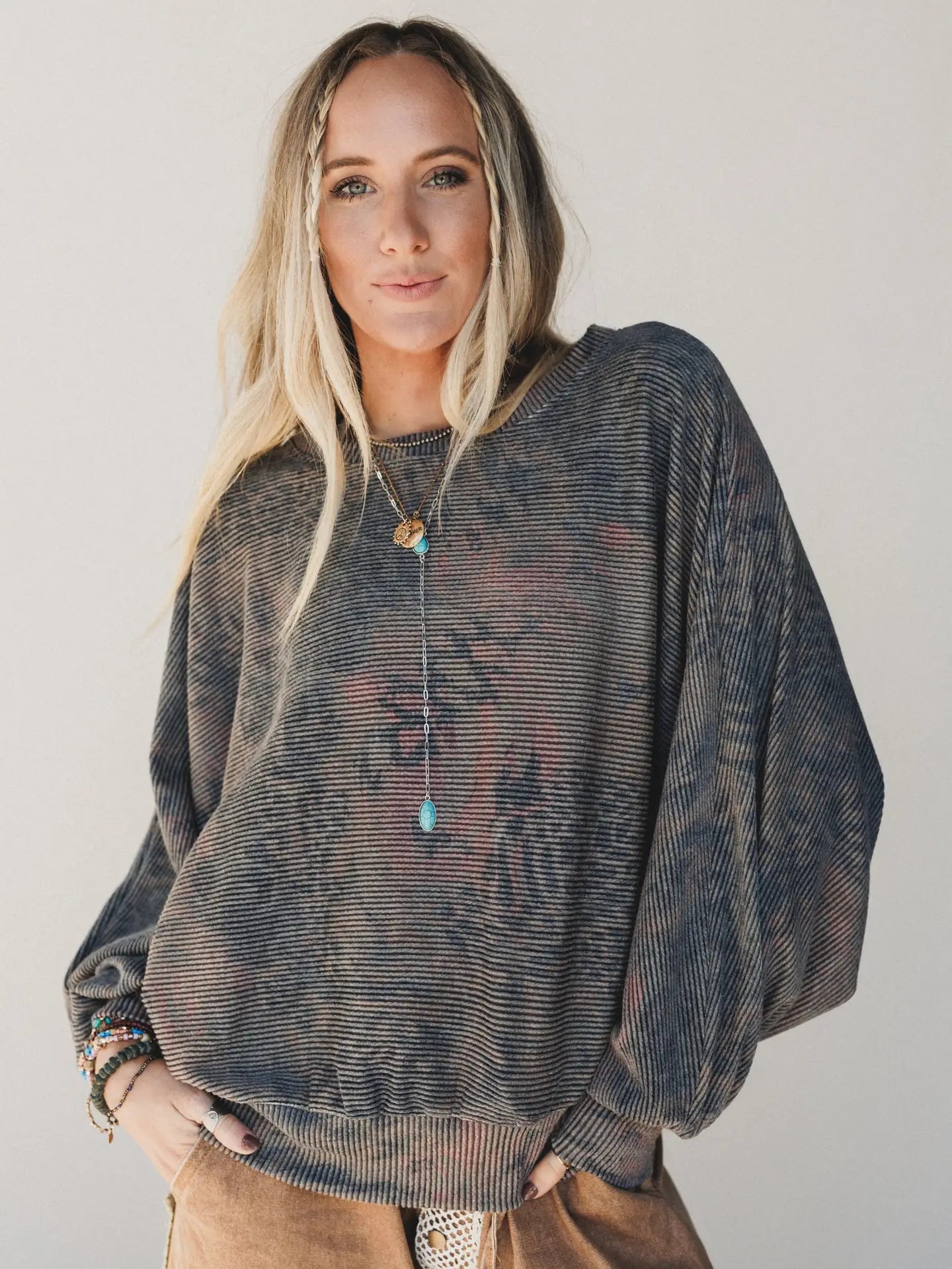 Three Bird Nest Savannah Bat Sleeve Top